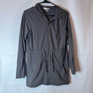Christopher & Banks Gray Hooded Pea Coat